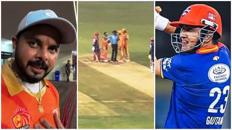 Gautam Gambhir Fights With S Sreesanth Legends League Cricket
