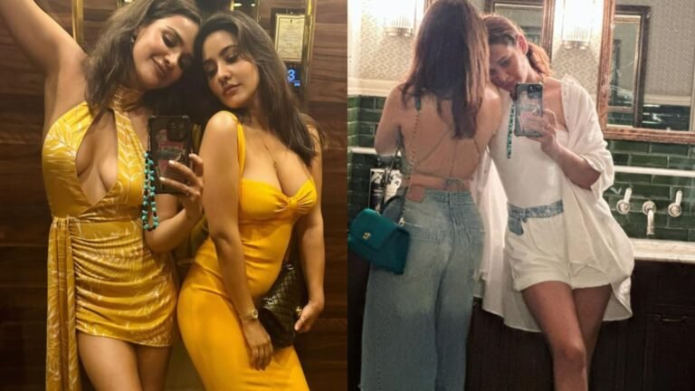 Neha Sharma & Sister Aisha Flaunt Deep Cleavage As They TWIN In Sexy Yellow Dresses;  Check Out VIRAL PIC